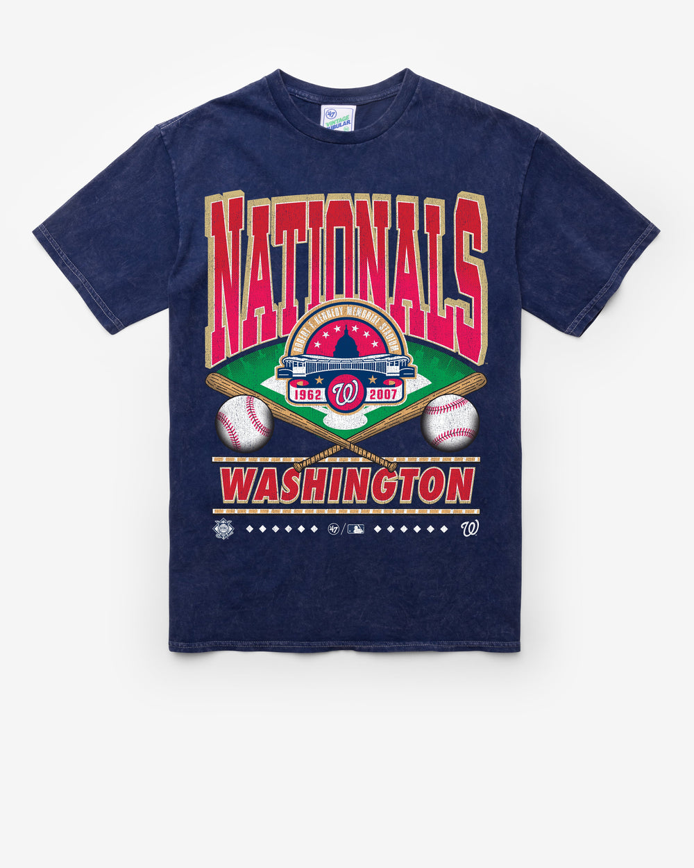 WASHINGTON NATIONALS COOPERSTOWN STRAIGHT SHOT VINTAGE '47 TUBULAR TEE DT NAVY