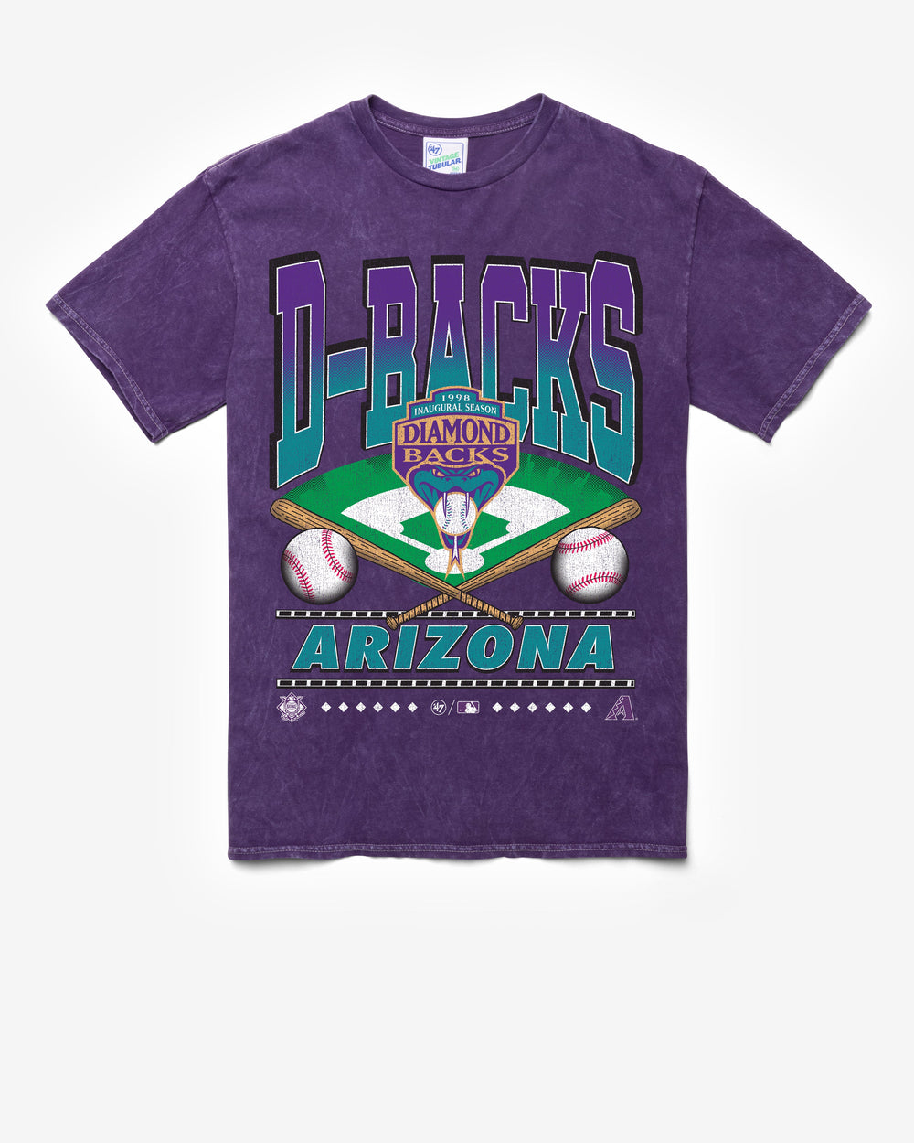ARIZONA DIAMONDBACKS COOPERSTOWN STRAIGHT SHOT VINTAGE '47 TUBULAR TEE DT PURPLE
