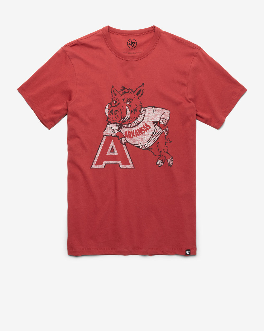 ARKANSAS RAZORBACKS VINTAGE PREMIER '47 FRANKLIN TEE MISSION RED