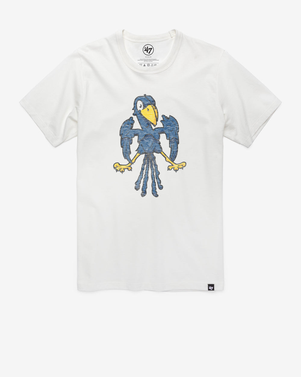 KANSAS JAYHAWKS VINTAGE PREMIER '47 FRANKLIN TEE WHITE WASH