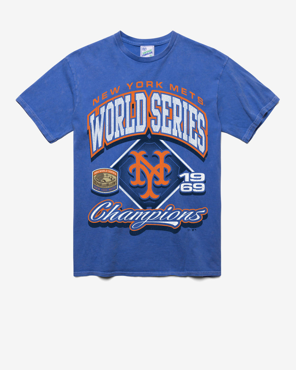 NEW YORK METS COOPERSTOWN WORLD SERIES LOCKER VINTAGE '47 TUBULAR TEE DT CALI BLUE