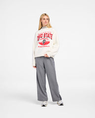 OHIO STATE BUCKEYES VINTAGE ARCH CLOUD '47 OVERSIZED CREW WOMENS SANDSTONE