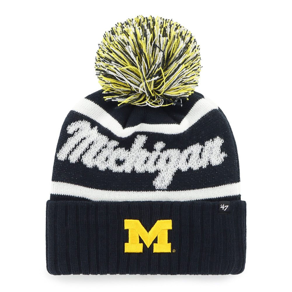 MICHIGAN WOLVERINES SPIRITED '47 CUFF KNIT WOMENS NAVY