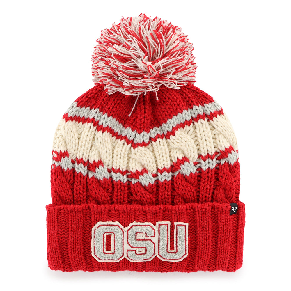 OHIO STATE BUCKEYES VINTAGE EMMA '47 CUFF KNIT WOMENS RED