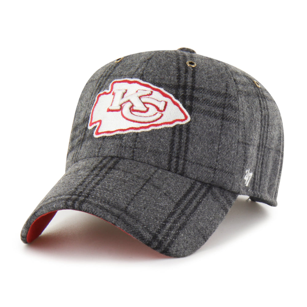 KANSAS CITY CHIEFS WINDOWPANE PLAID '47 CLEAN UP DARK GRAY