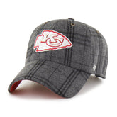 KANSAS CITY CHIEFS WINDOWPANE PLAID '47 CLEAN UP DARK GRAY