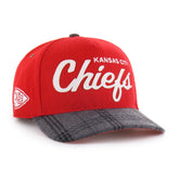 KANSAS CITY CHIEFS WINDOWPANE PLAID '47 HITCH RF RELAXED FIT RED