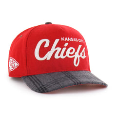 KANSAS CITY CHIEFS WINDOWPANE PLAID '47 HITCH RF RELAXED FIT RED