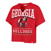 GEORGIA BULLDOGS ELATION '47 OVERSIZED NOTCH NECK TEE WOMENS RED