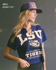 MICHIGAN WOLVERINES ELATION '47 OVERSIZED NOTCH NECK TEE WOMENS NAVY