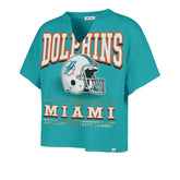 MIAMI DOLPHINS ELATION '47 OVERSIZED NOTCH NECK TEE WOMENS NEPTUNE