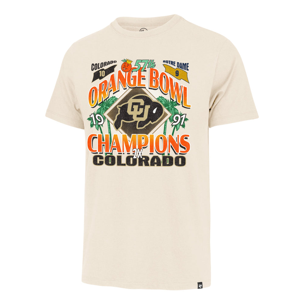 COLORADO BUFFALOES ORANGE BOWL HISTORY '47 FRANKLIN TEE CREAM