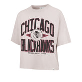 CHICAGO BLACKHAWKS WINDTHROW '47 RAVINE CROP TEE WOMENS MOJAVE