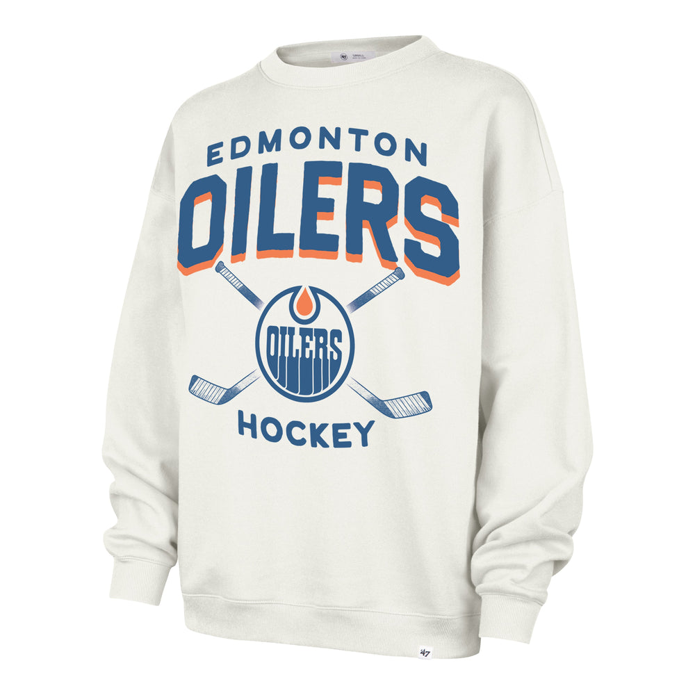 EDMONTON OILERS ARCH CLOUD '47 OVERSIZED CREW WOMENS SANDSTONE
