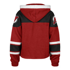 NEW JERSEY DEVILS CROPPED SUPERIOR '47 LACER HOOD WOMENS RED