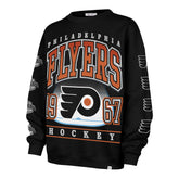 PHILADELPHIA FLYERS GO BIG '47 OVERSIZED CREW WOMENS JET BLACK