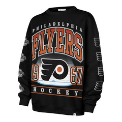 PHILADELPHIA FLYERS GO BIG '47 OVERSIZED CREW WOMENS JET BLACK