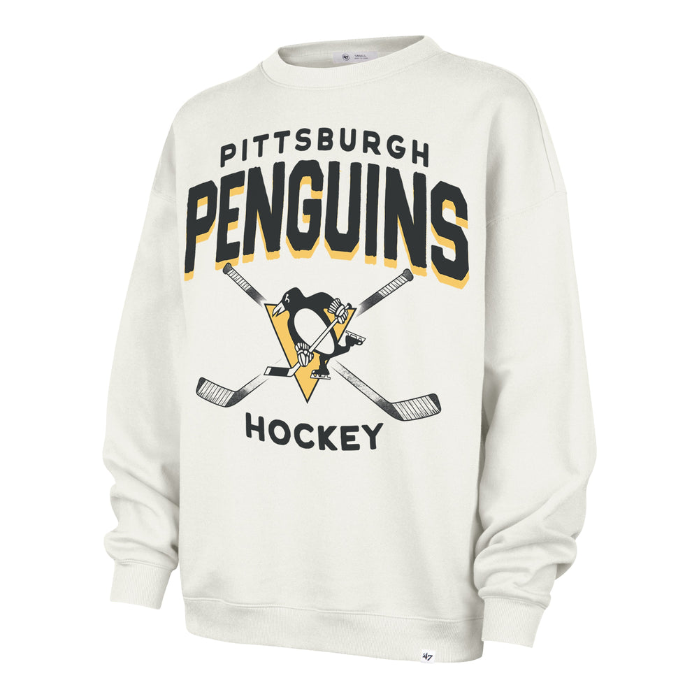 PITTSBURGH PENGUINS ARCH CLOUD '47 OVERSIZED CREW WOMENS SANDSTONE
