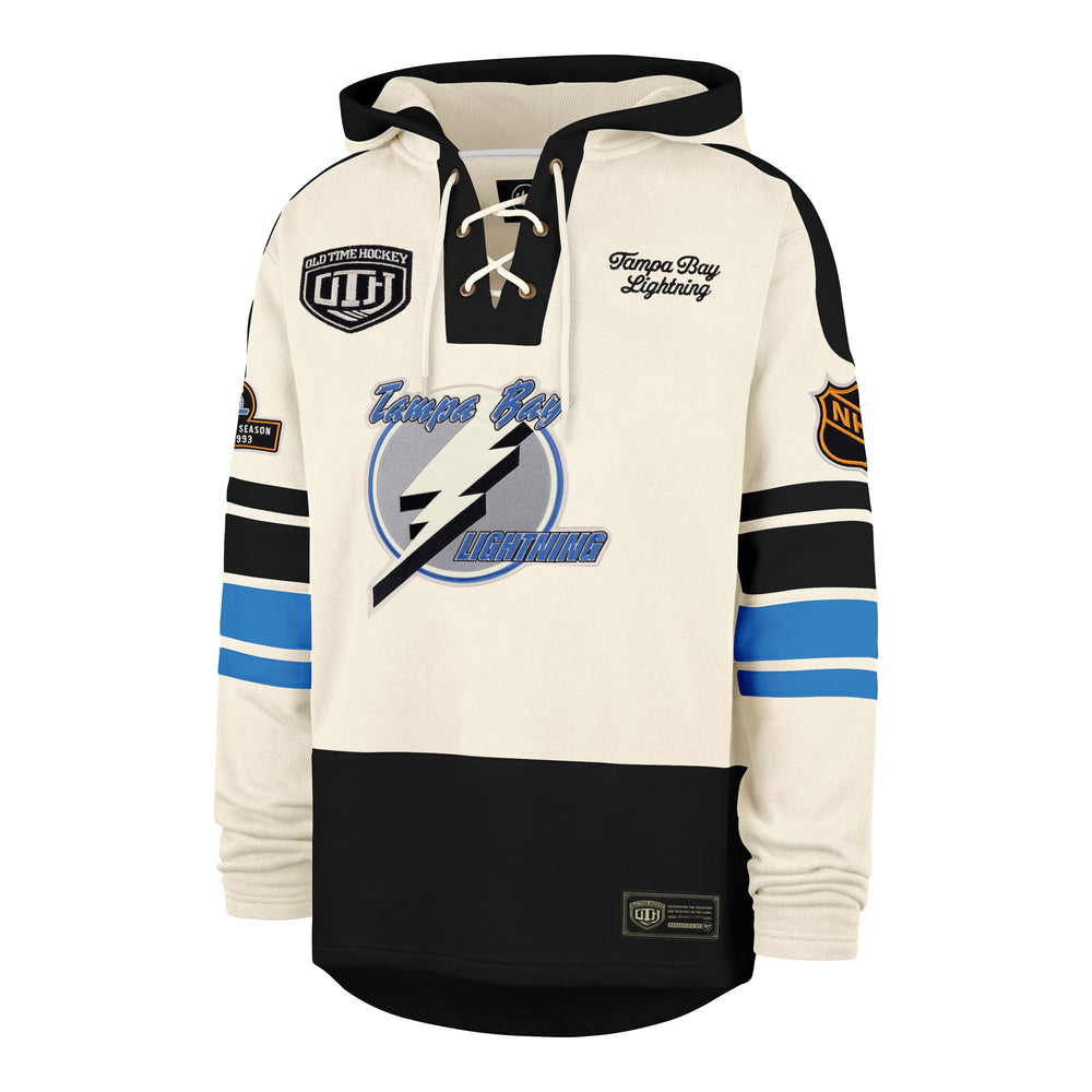 OLD TIME HOCKEY TAMPA BAY LIGHTNING VINTAGE PUCK DROP DUAL '47 HERITAGE LACER CREAM