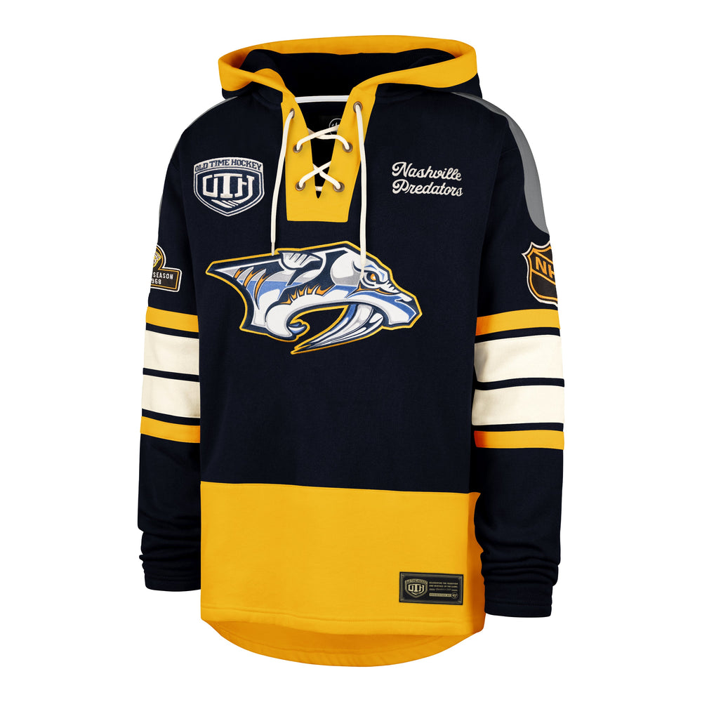 OLD TIME HOCKEY NASHVILLE PREDATORS VINTAGE PUCK DROP DUAL '47 HERITAGE LACER FALL NAVY