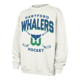 HARTFORD WHALERS VINTAGE ARCH CLOUD '47 OVERSIZED CREW WOMENS SANDSTONE
