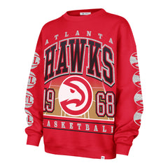 ATLANTA HAWKS GO BIG '47 OVERSIZED CREW WOMENS RED
