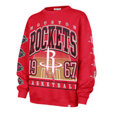 HOUSTON ROCKETS GO BIG '47 OVERSIZED CREW WOMENS RED
