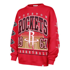 HOUSTON ROCKETS GO BIG '47 OVERSIZED CREW WOMENS RED