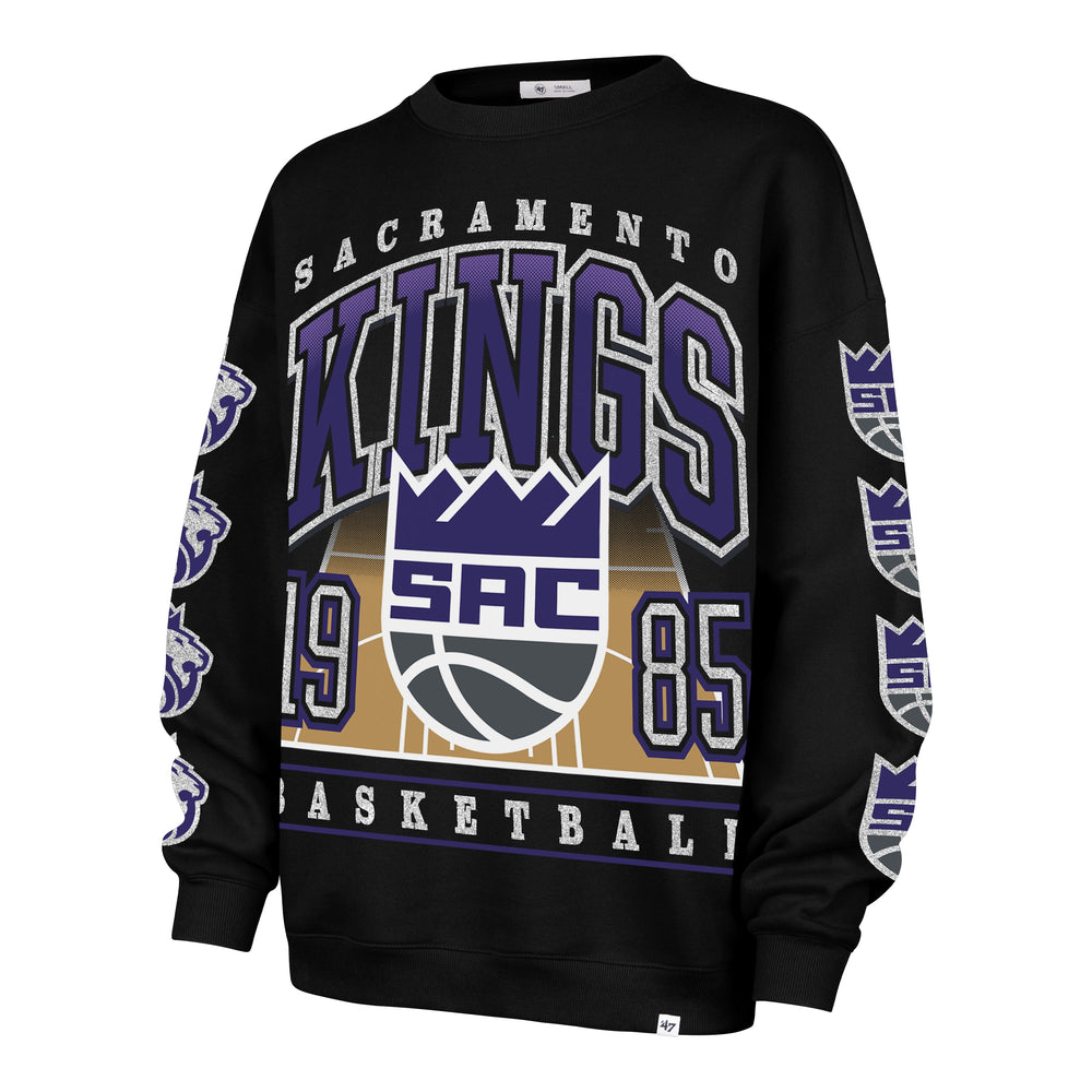 SACRAMENTO KINGS GO BIG '47 OVERSIZED CREW WOMENS JET BLACK