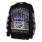 SACRAMENTO KINGS GO BIG '47 OVERSIZED CREW WOMENS JET BLACK