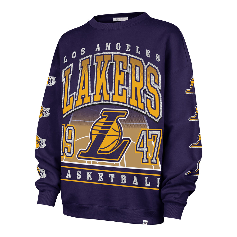 LOS ANGELES LAKERS GO BIG '47 OVERSIZED CREW WOMENS PURPLE
