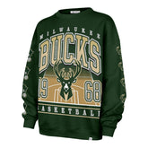 MILWAUKEE BUCKS GO BIG '47 OVERSIZED CREW WOMENS DARK GREEN