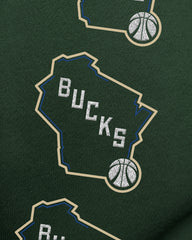 MILWAUKEE BUCKS GO BIG '47 OVERSIZED CREW WOMENS DARK GREEN