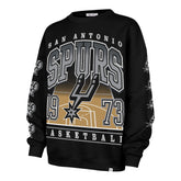 SAN ANTONIO SPURS GO BIG '47 OVERSIZED CREW WOMENS JET BLACK