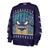 CHARLOTTE HORNETS GO BIG '47 OVERSIZED CREW WOMENS PURPLE