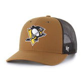 PITTSBURGH PENGUINS CARHARTT '47 TRUCKER BROWN