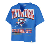 OKLAHOMA CITY THUNDER ELATION OVERSIZED '47 NOTCH NECK TEE WOMENS BLUE RAZ