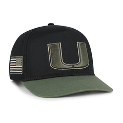MIAMI HURRICANES KHAKI ACCENTS '47 HITCH BLACK