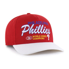 PHILADELPHIA PHILLIES COOPERSTOWN WORLD SERIES MULTI TIME '47 HITCH RF RELAXED FIT RED