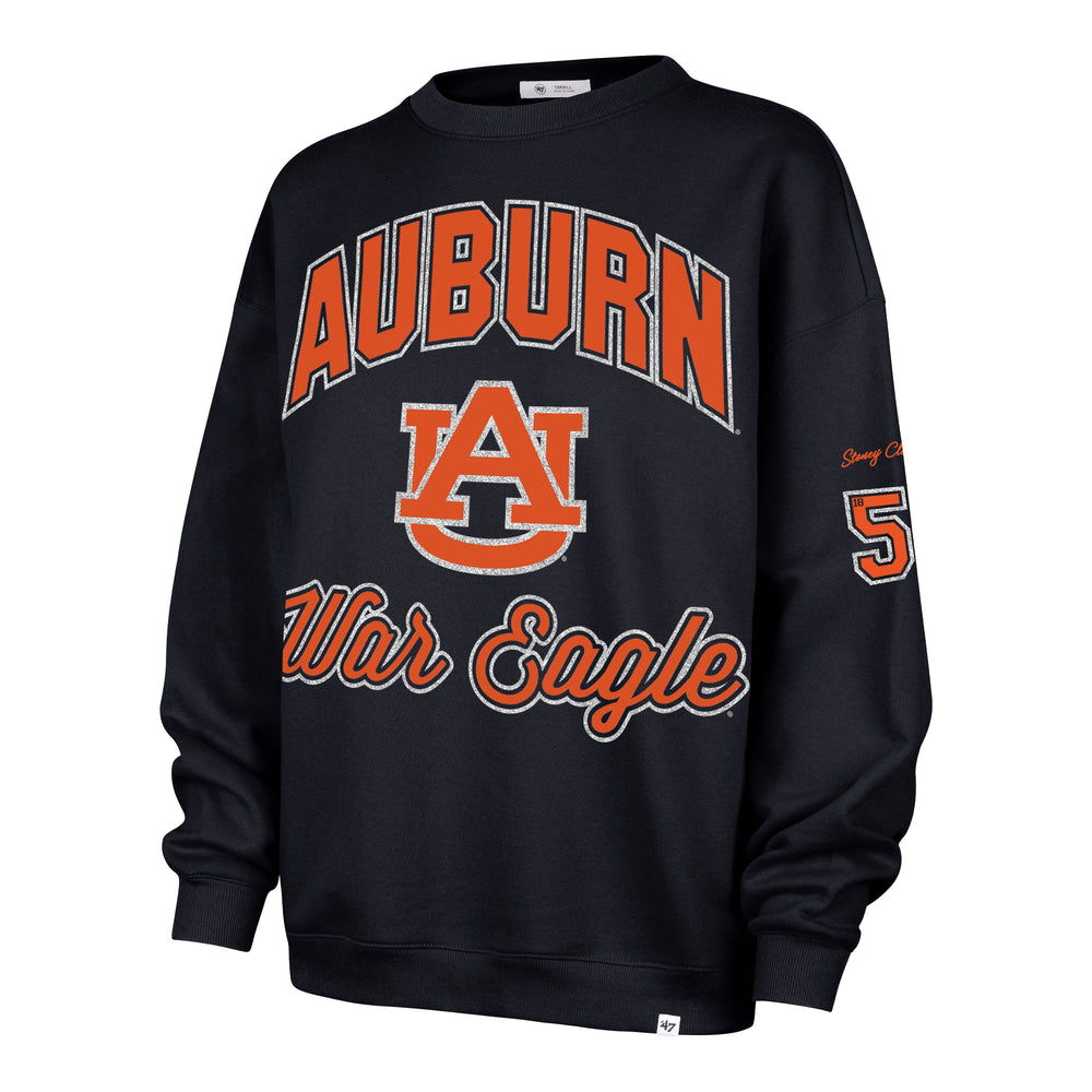 AUBURN TIGERS STONEY CLOVER LANE X '47 OVERSIZED GLITTER ARCH CREW WOMENS FALL NAVY