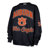 AUBURN TIGERS STONEY CLOVER LANE X '47 OVERSIZED GLITTER ARCH CREW WOMENS FALL NAVY