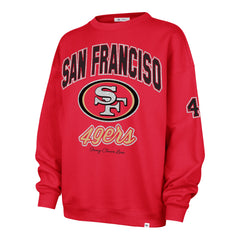 SAN FRANCISCO 49ERS STONEY CLOVER LANE X '47 OVERSIZED GLITTER ARCH CREW WOMENS RED