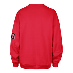 SAN FRANCISCO 49ERS STONEY CLOVER LANE X '47 OVERSIZED GLITTER ARCH CREW WOMENS RED