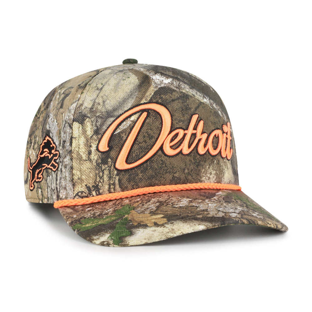 DETROIT LIONS OVERHAND SCRIPT REALTREE '47 HITCH RELAXED FIT REALTREE APX