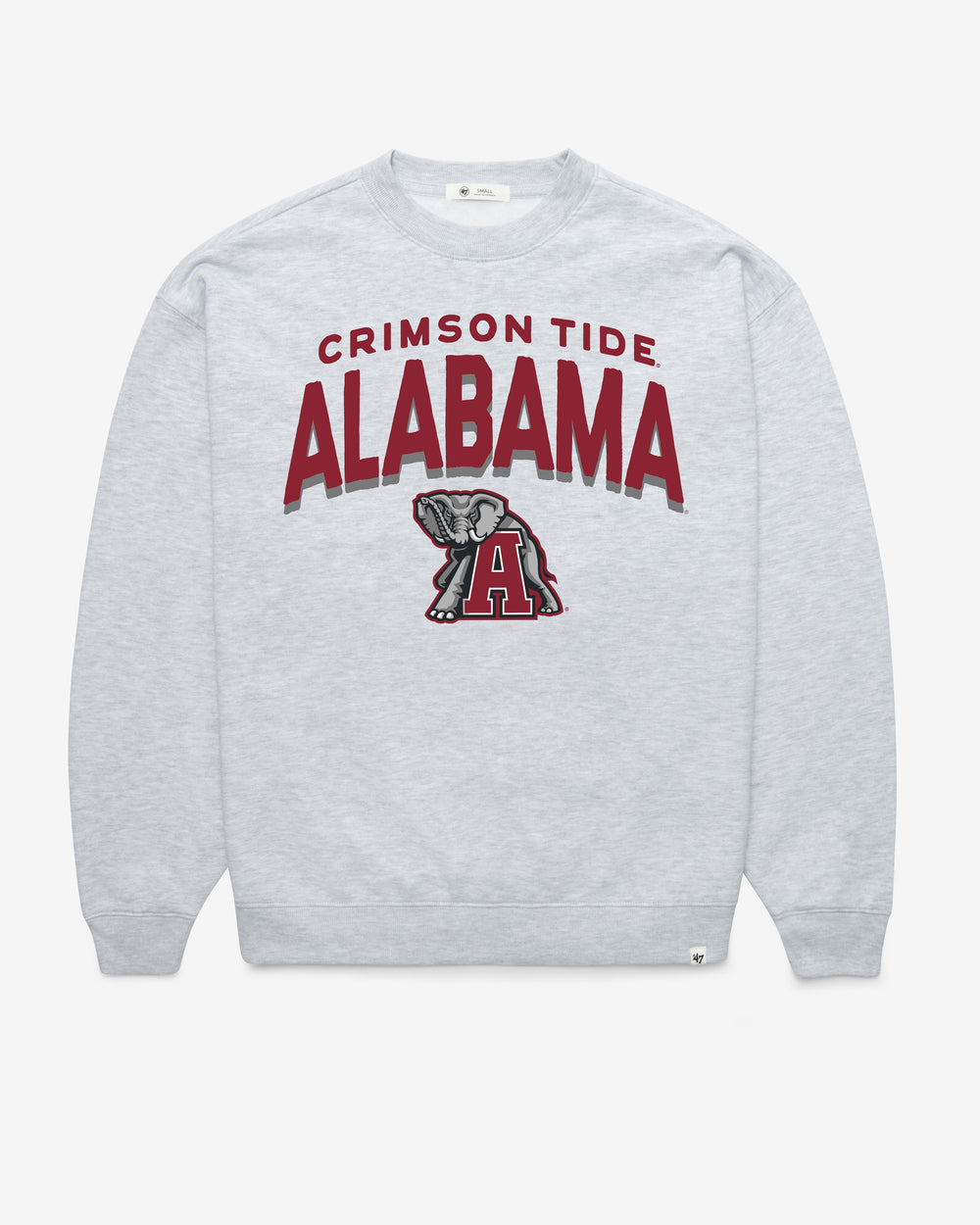 ALABAMA CRIMSON TIDE CAMPUS ARCH CLOUD '47 OVERSIZED CREW WOMENS RELAY GREY