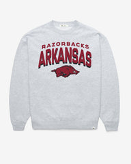 ARKANSAS RAZORBACKS CAMPUS ARCH CLOUD '47 OVERSIZED CREW WOMENS RELAY GREY