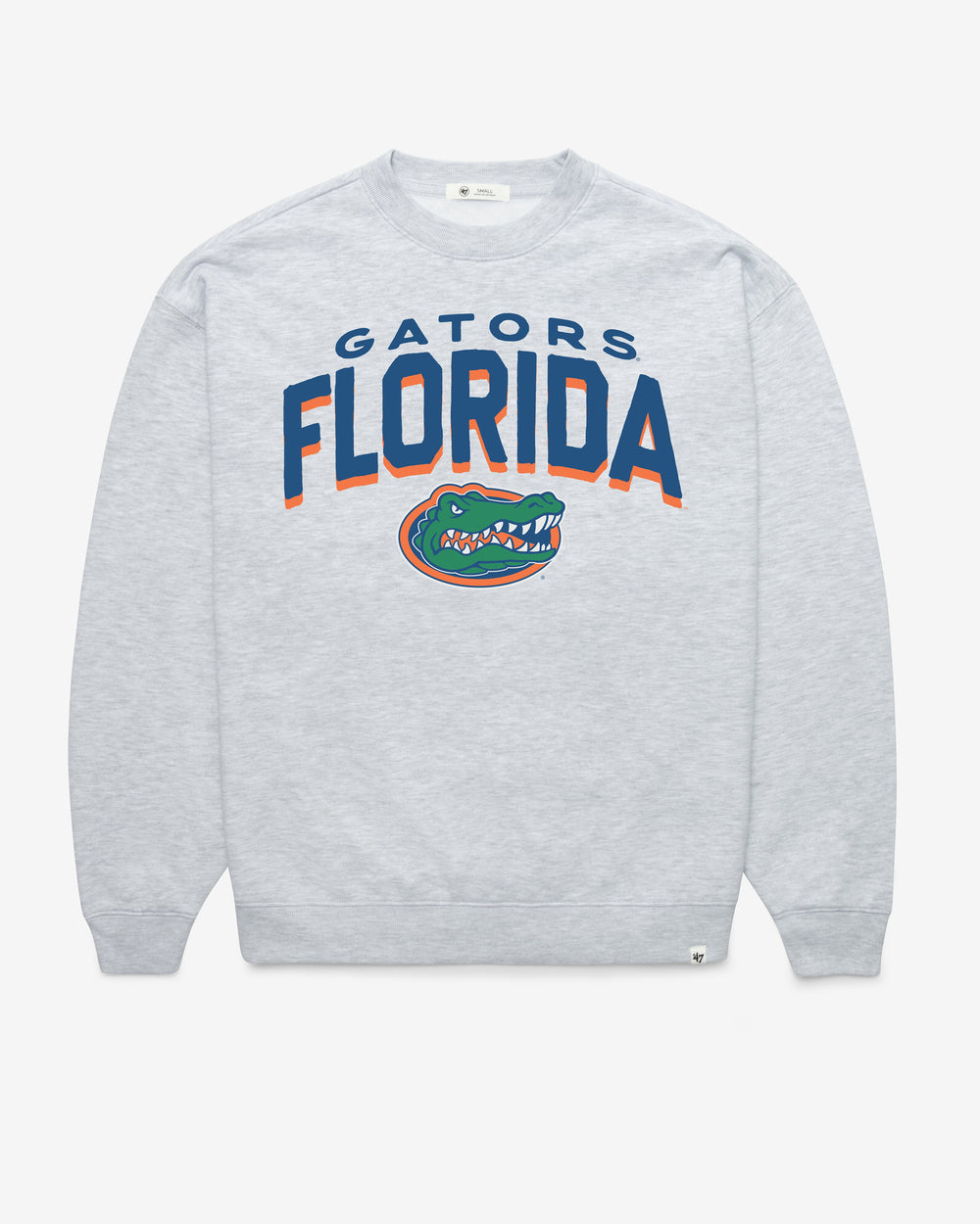 FLORIDA GATORS CAMPUS ARCH CLOUD '47 OVERSIZED CREW WOMENS RELAY GREY