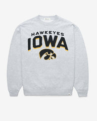 IOWA HAWKEYES CAMPUS ARCH CLOUD '47 OVERSIZED CREW WOMENS RELAY GREY