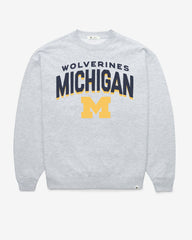 MICHIGAN WOLVERINES CAMPUS ARCH CLOUD '47 OVERSIZED CREW WOMENS RELAY GREY