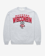 WISCONSIN BADGERS CAMPUS ARCH CLOUD '47 OVERSIZED CREW WOMENS RELAY GREY